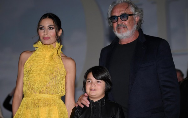 Elisabetta Gregoraci con Flavio Briatore e il loro figlio Nathan Falco